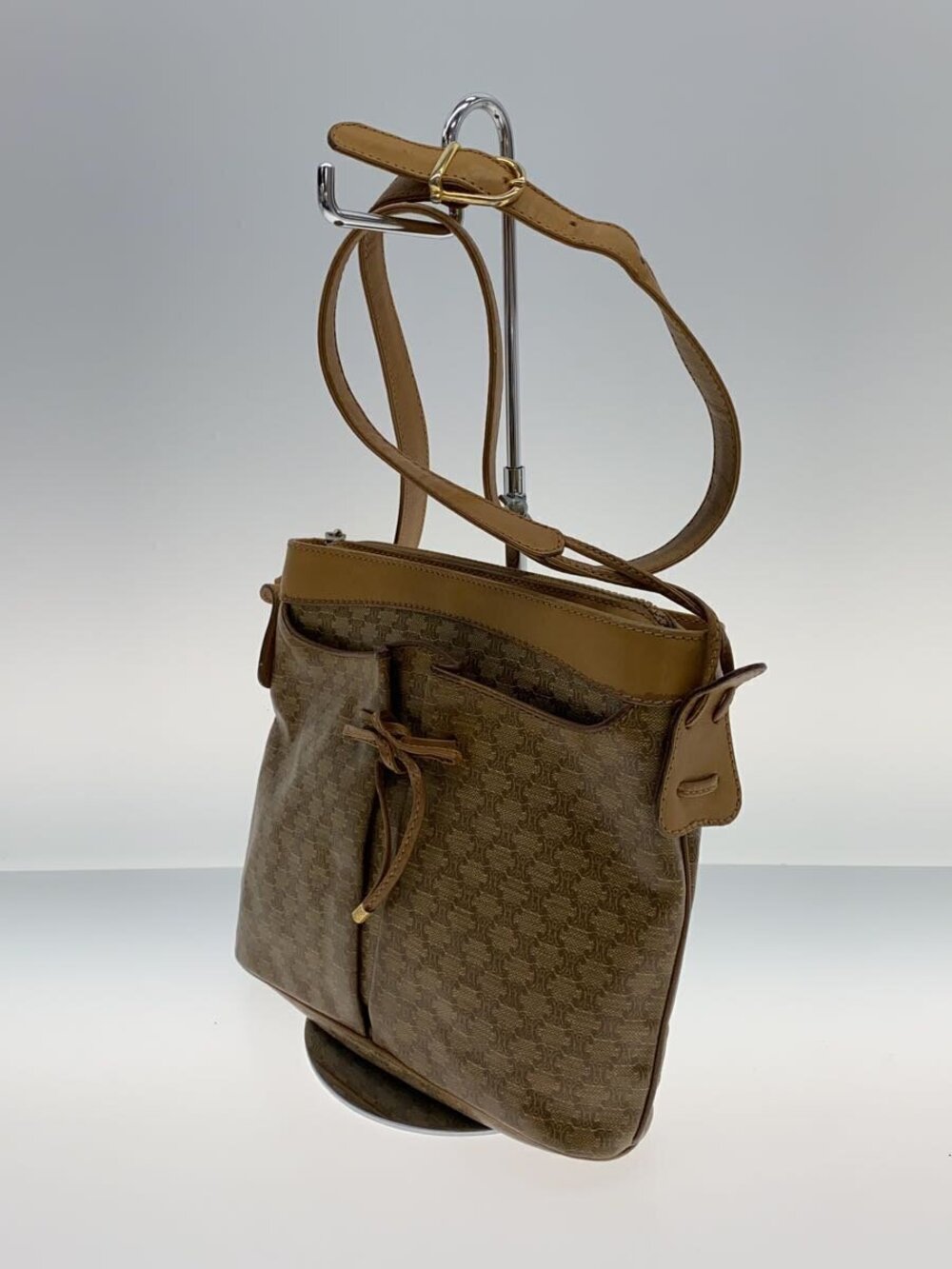 Celine Shoulder Bag All Brown over Camel Brown Tan
